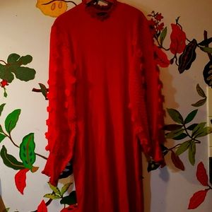 Red sweater dress